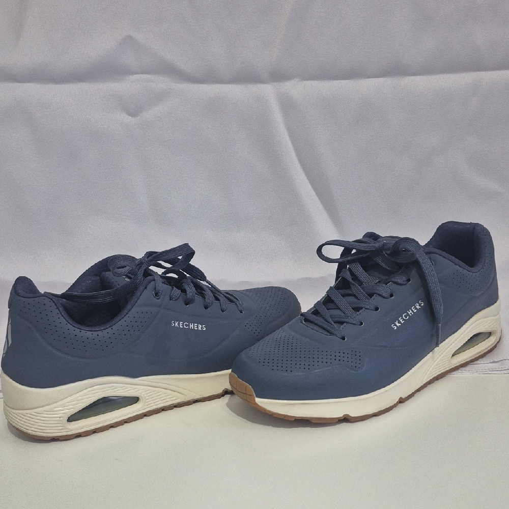 Skechers Men's Navy and White Sneakers